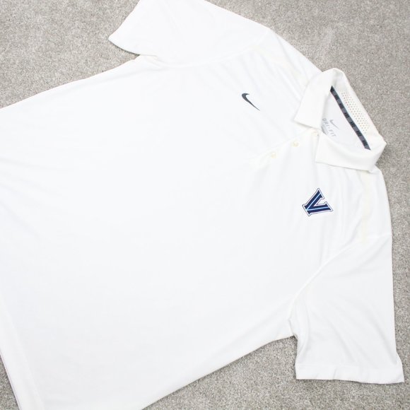 Nike Villanova Polo Shirt Mens 2XL White Villanova Dri-Fit Short Sleeve Pullover - Picture 4 of 10